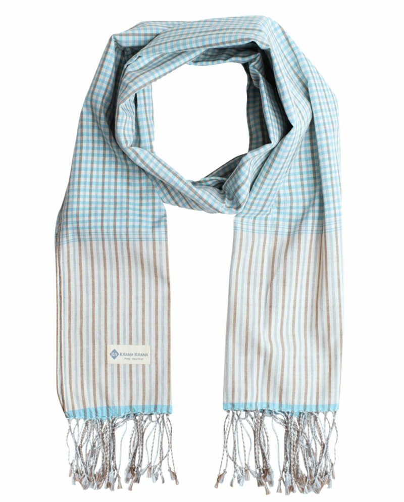 Schal krama traditionell blau Horizont