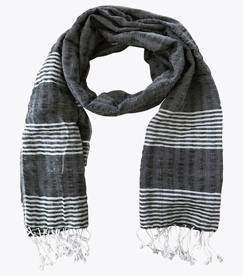Krama black Street - Cotton scarf handmade in Cambodia
