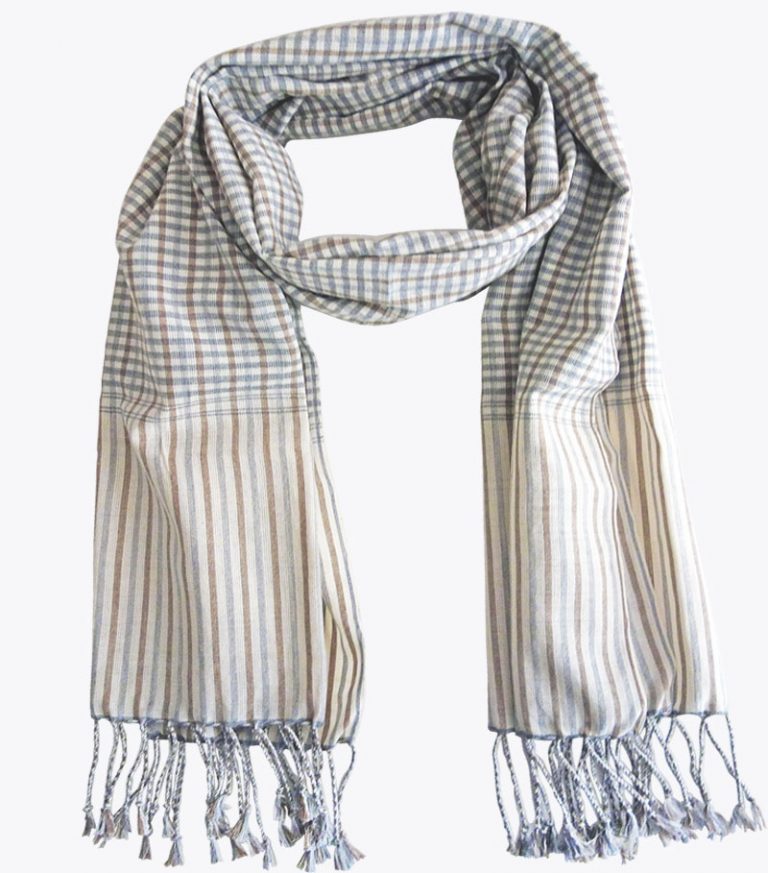 Krama Grey Slate - Wear Your Cambodian Scarf In Cotton Proudly